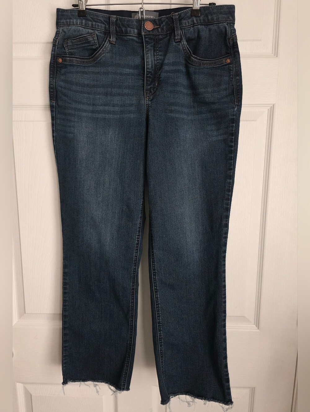 Democracy Ab Technology Straight Leg Raw Hem Jeans Size 12 BN2633Q4LD